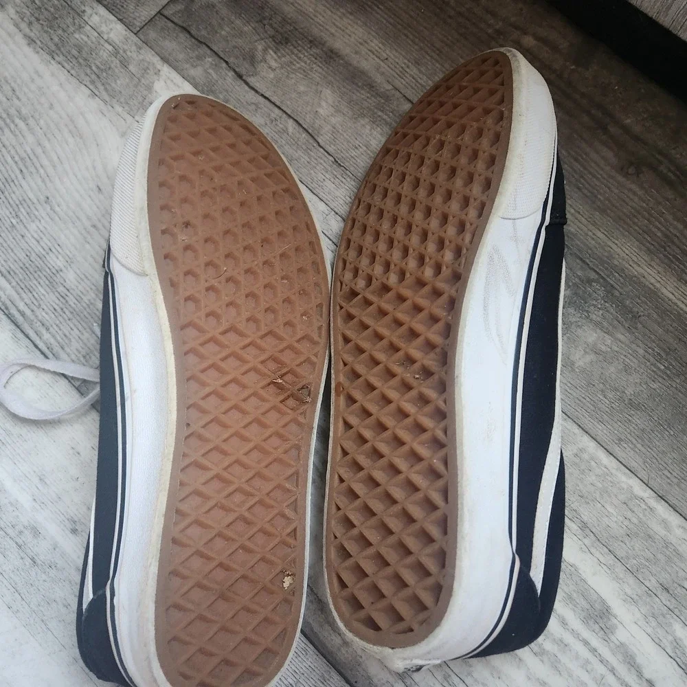 Sz 8 Black & White Old Skool SK8 Vans Off The Wall Women's Classic Sneakers Flaw